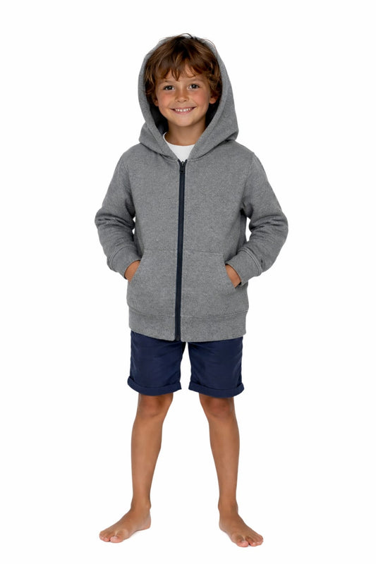Çocuk Fermuarlı Kapüşonlu Sweatshirt / 3 Renk