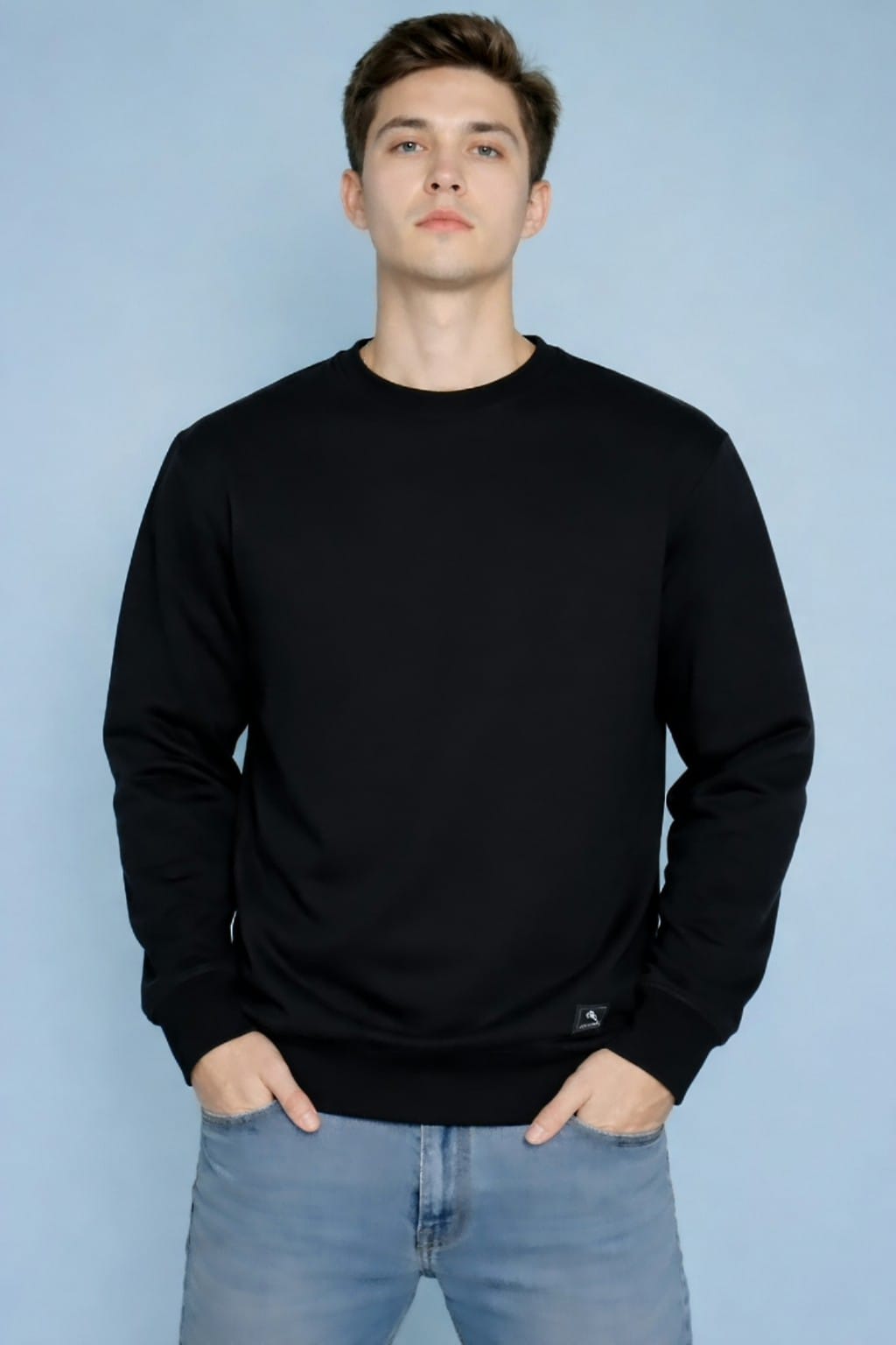 Sweatshirt / Siyah - Parlament Mavi