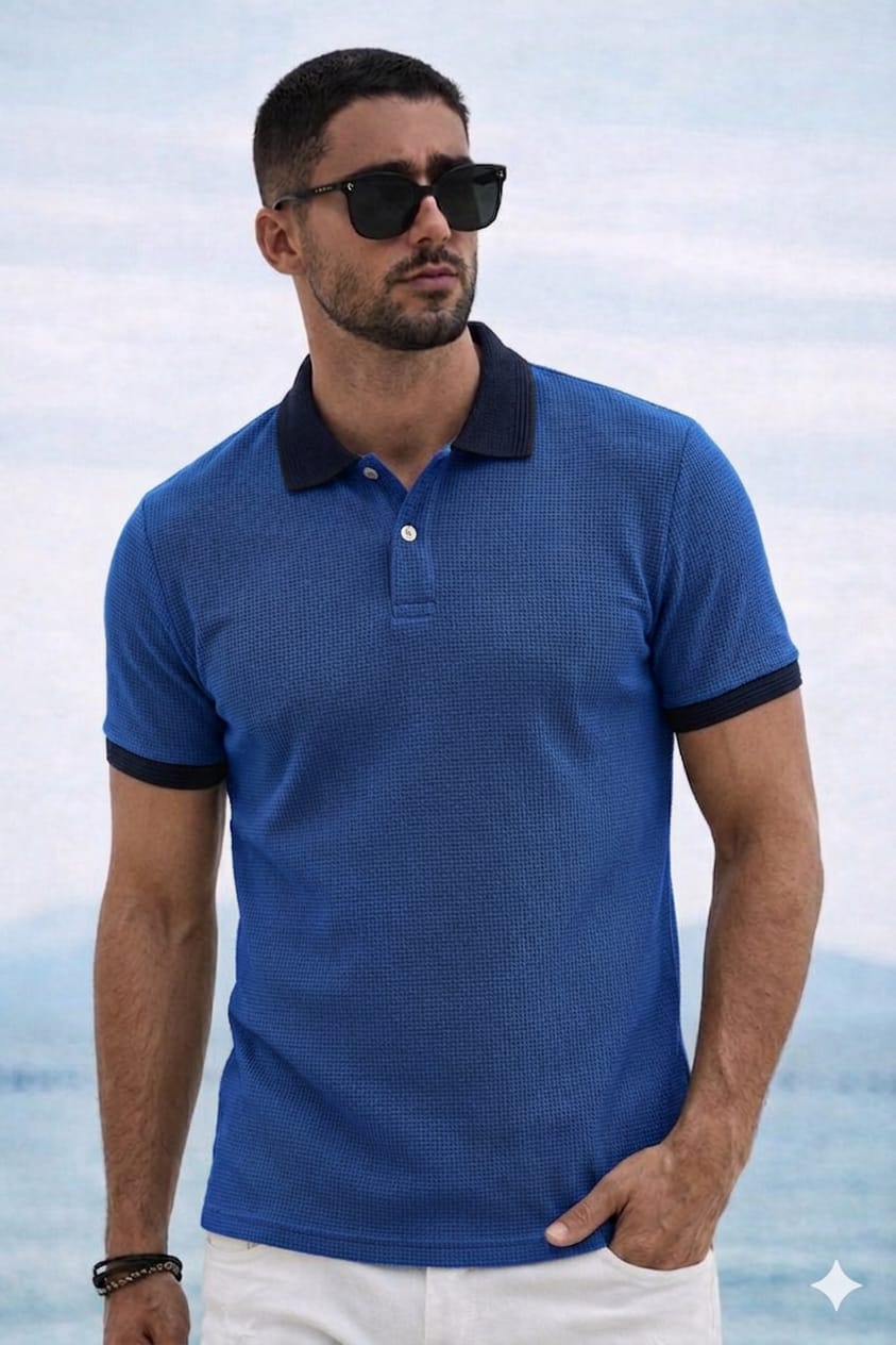 Polo Yaka T-shirt - Sax Mavi