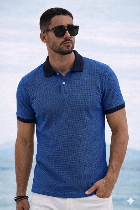 Polo Yaka T-shirt - Sax Mavi
