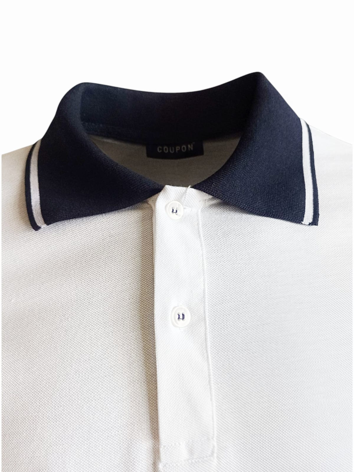 Polo Yaka T-shirt - Beyaz/Lacivert Yaka