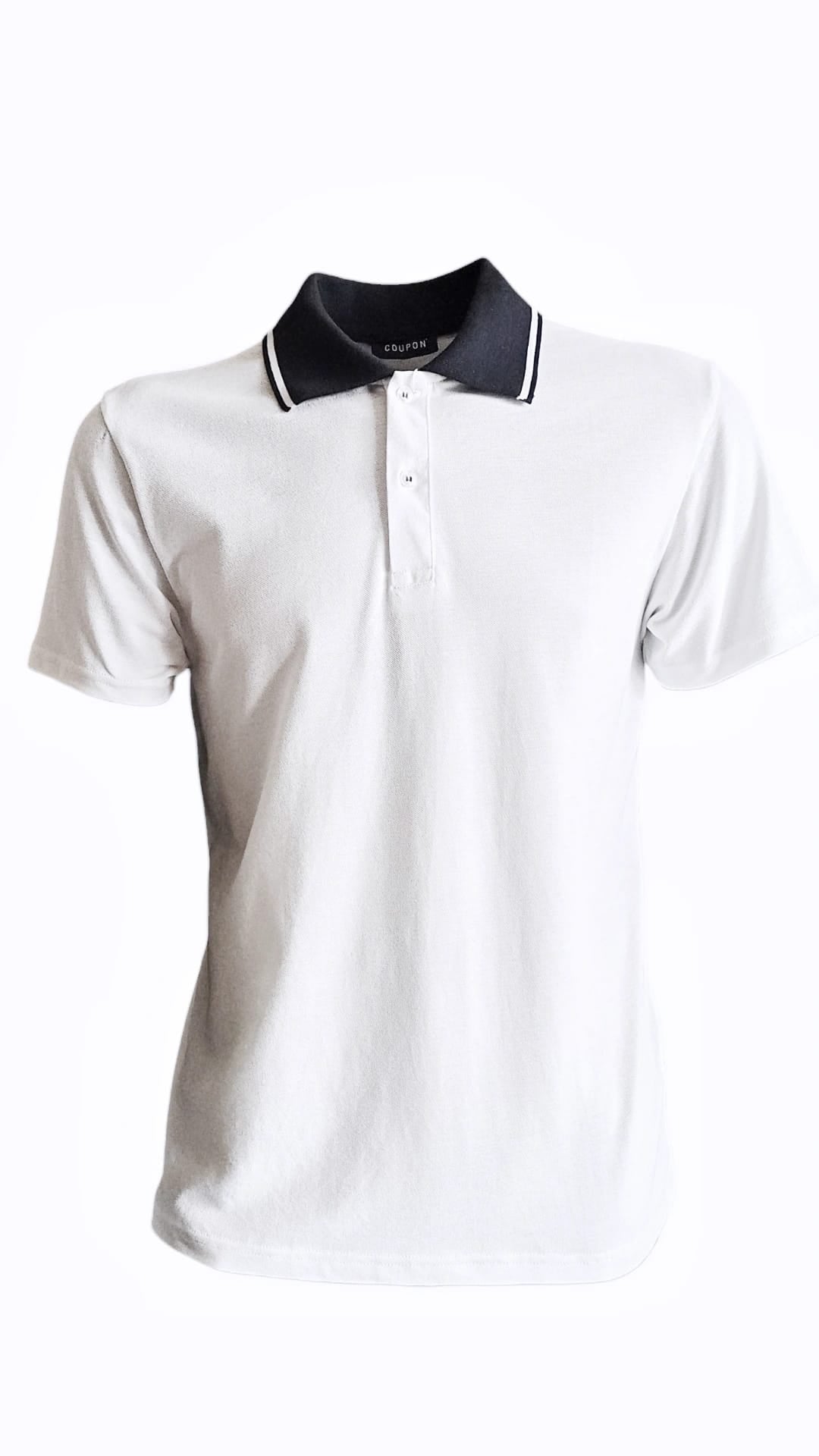 Polo Yaka T-shirt - Beyaz/Lacivert Yaka
