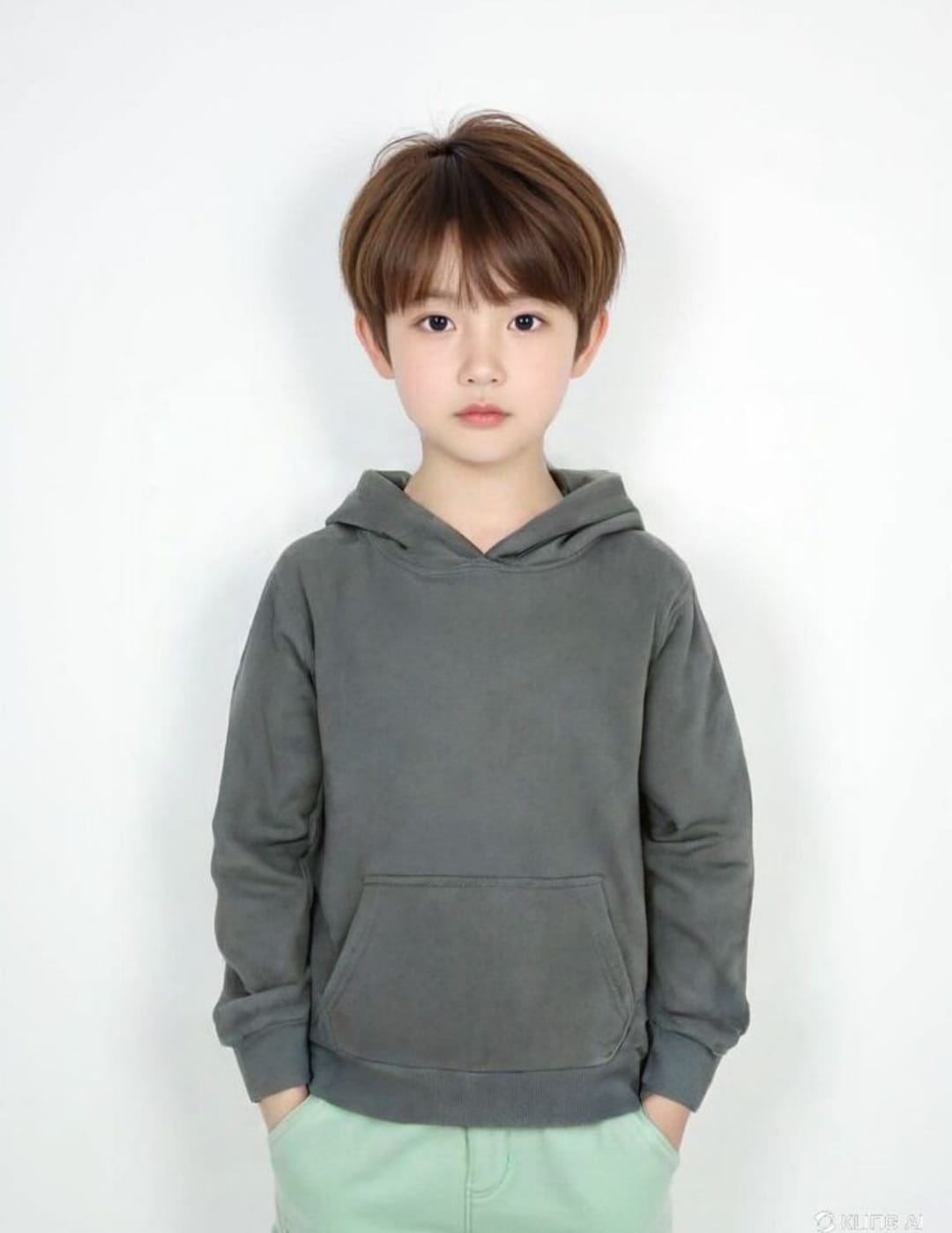 Çocuk Kapüşonlu Sweatshirt - Haki