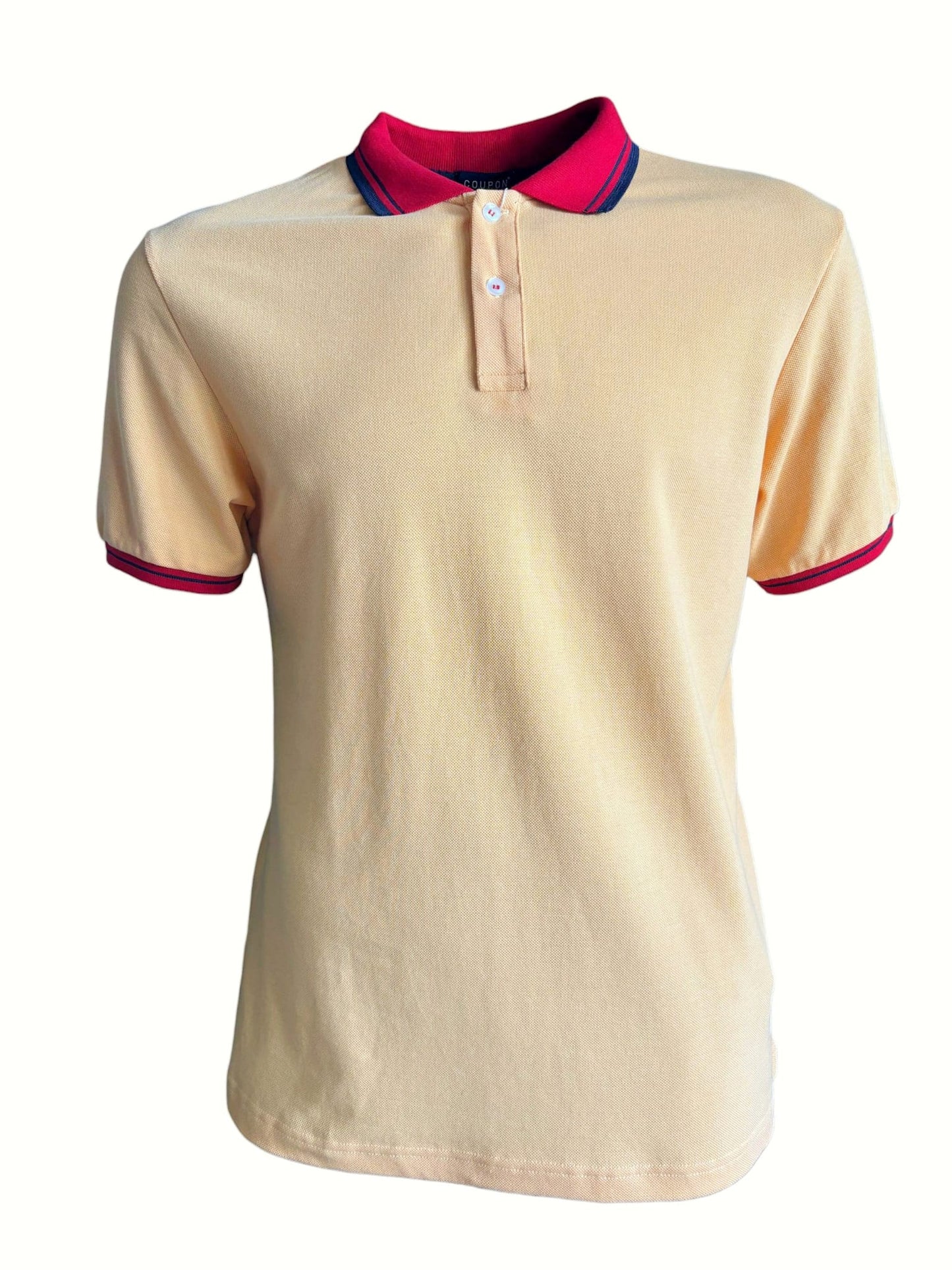 Polo Yaka T-shirt - Sarı/Kırmızı Yaka