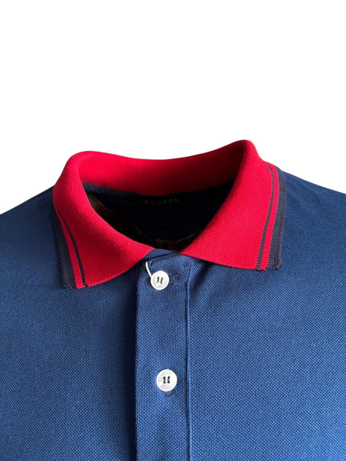 Polo Yaka T-shirt -Sax Mavi / Kırmızı Yaka