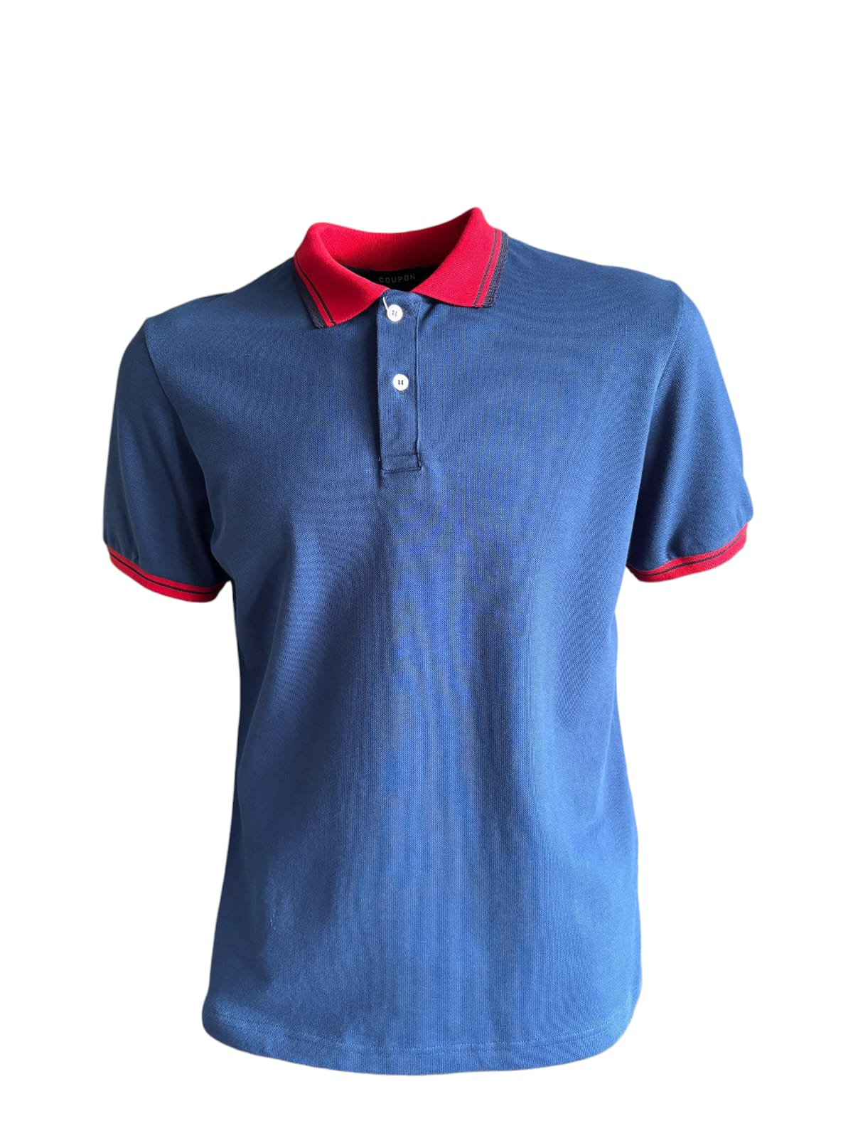 Polo Yaka T-shirt -Sax Mavi / Kırmızı Yaka