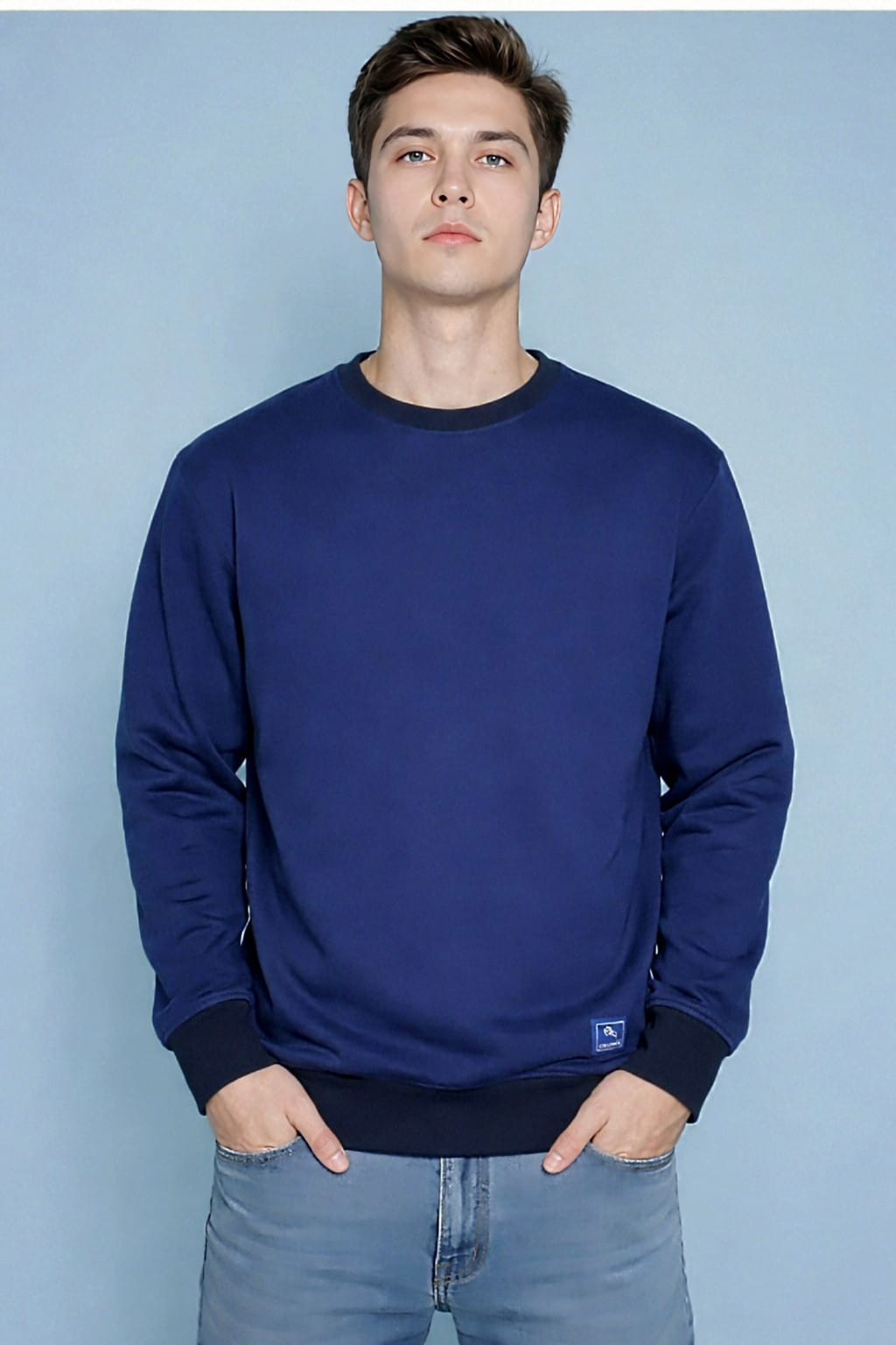 Sweatshirt / Siyah - Parlament Mavi