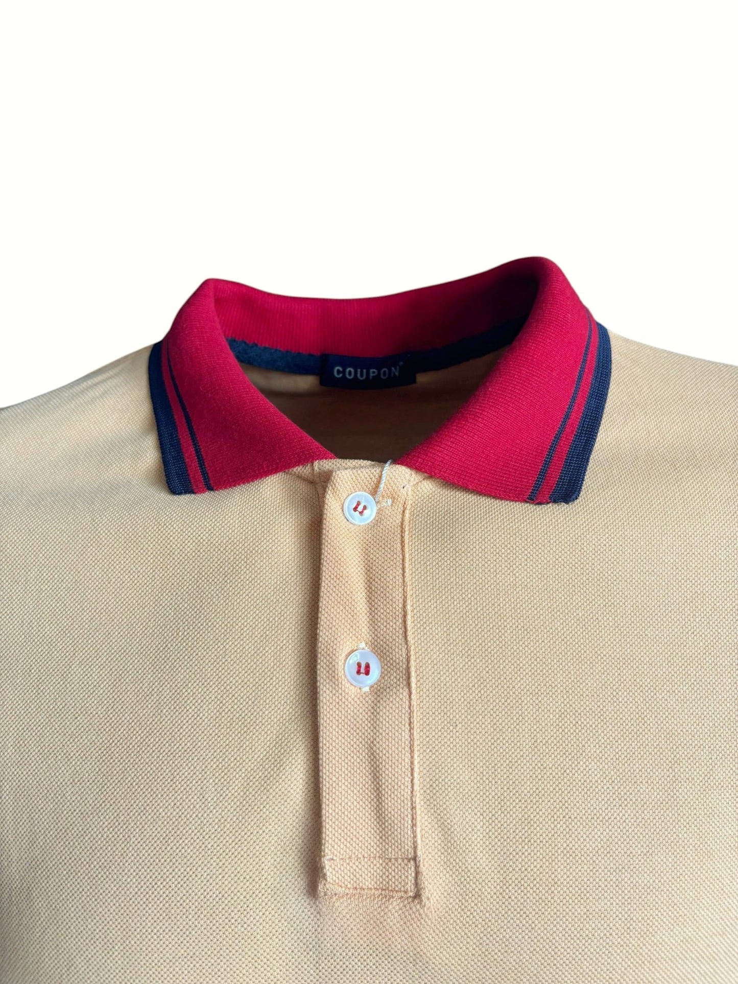 Polo Yaka T-shirt - Sarı/Kırmızı Yaka